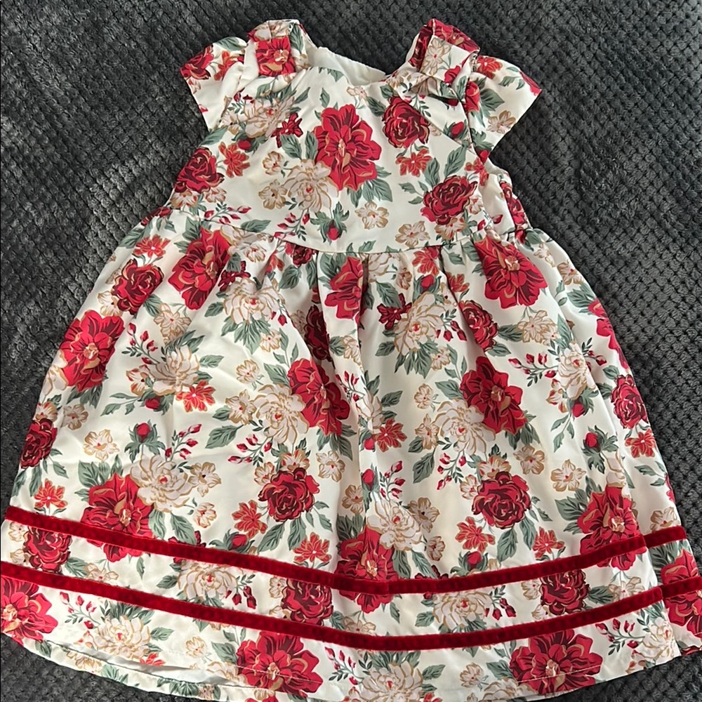 Catherine Malandrino Red and White Puff Sleeve Sundress